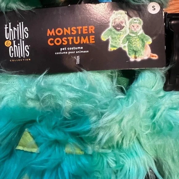 Thrills & Chills Monster Pet Costume - Teal and Yellow NWT XS and S - Picture 4 of 4